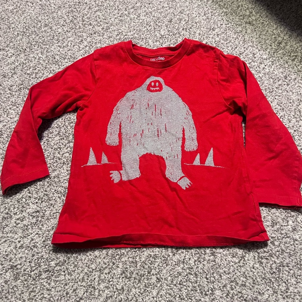 GAP Kids Red Tee with Yeti Design